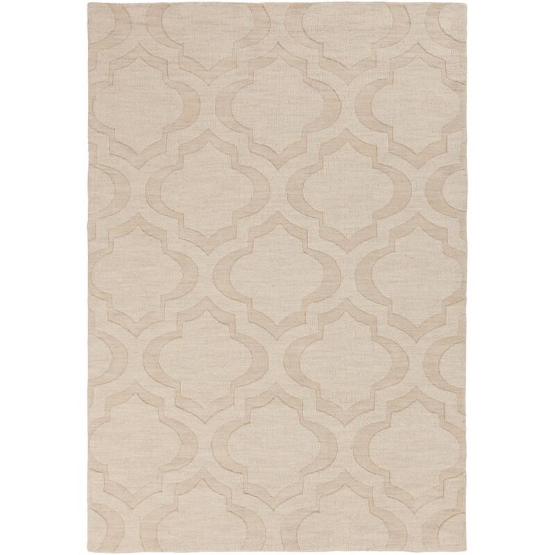 Hand-Woven Ali Tone-on-Tone Moroccan Trellis Wool Rug (9' x 12')