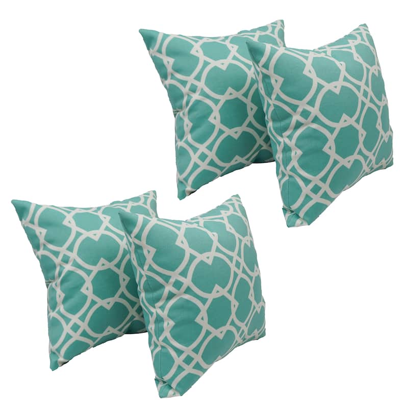 Blazing Needles 17-inch Square Polyester Outdoor Throw Pillows (Set of 4) - Elipse Pool