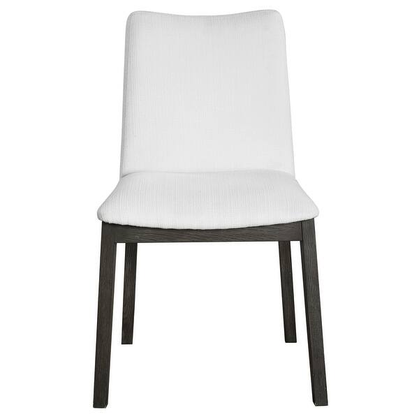 slide 2 of 2, Uttermost 23586-2 Delano 20" Wide Oak Wood Framed Polyester Blend Crisp White / Espresso