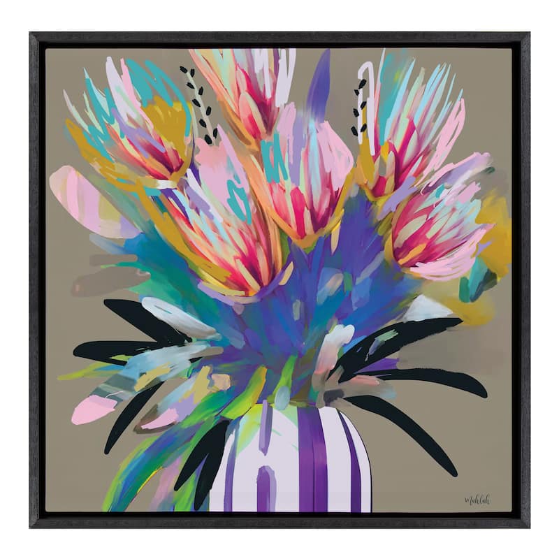 Kate and Laurel Sylvie Bright Flowers Frame Canvas by Inkheart Designs