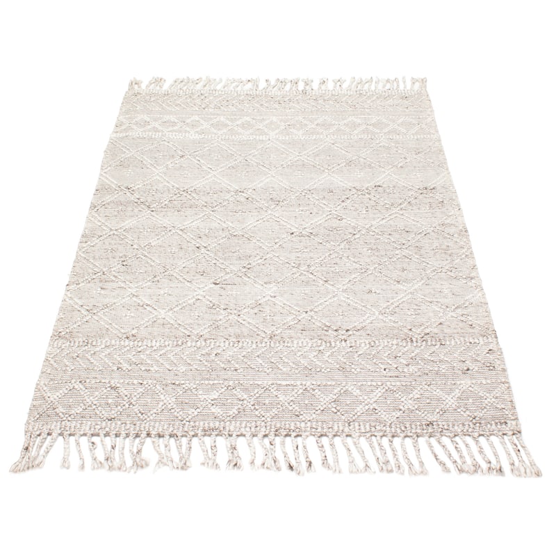 ECARPETGALLERY Braid weave Sienna Grey Wool Rug - 5'3 x 7'8