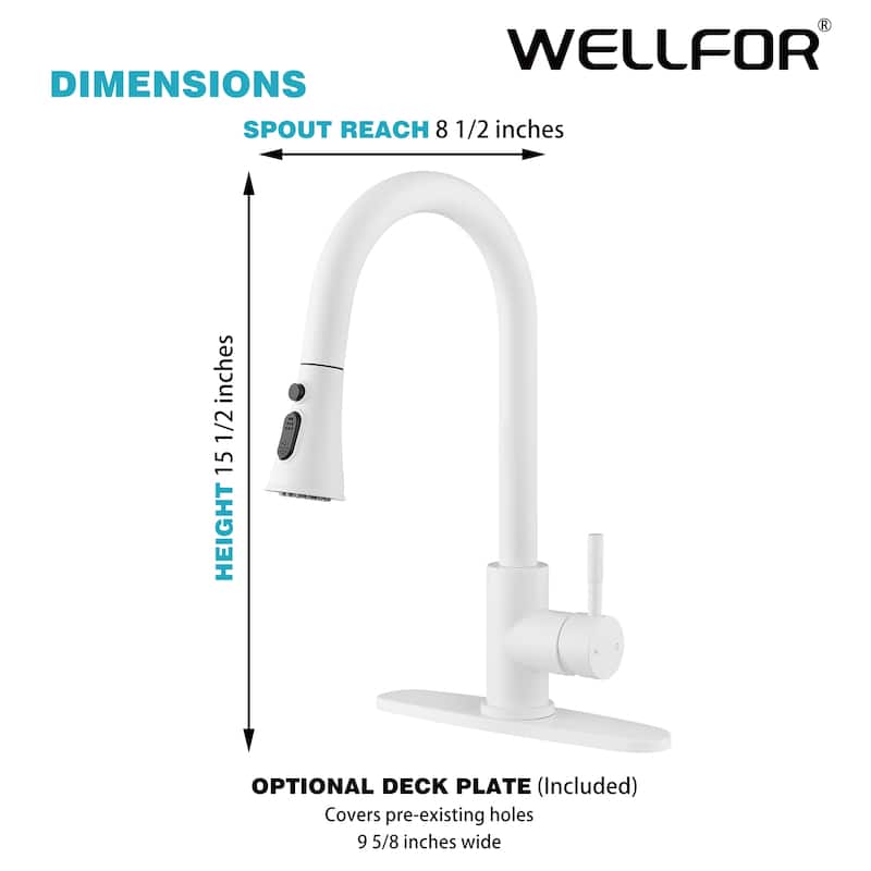 Single Handle Pull-down Sprayer Kitchen Faucet With Deck plate