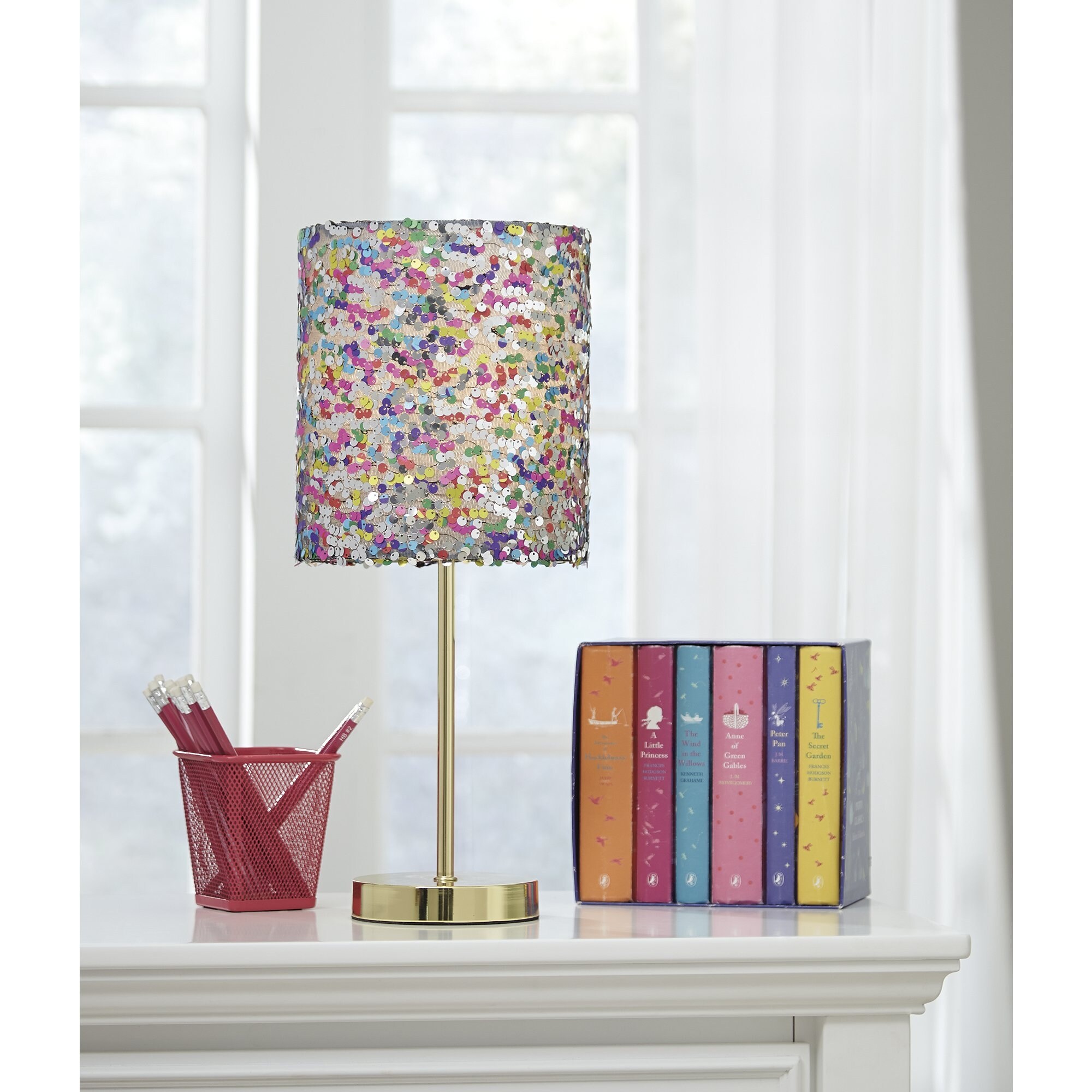Maddy Multicolored Sequin Kid s Table Lamp 8 W x 8 D x 18.25 H On Sale Bed Bath Beyond 21011242