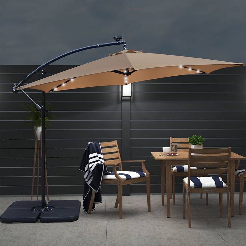 Maypex 10 Feet Solar Offset Outdoor Patio Umbrella