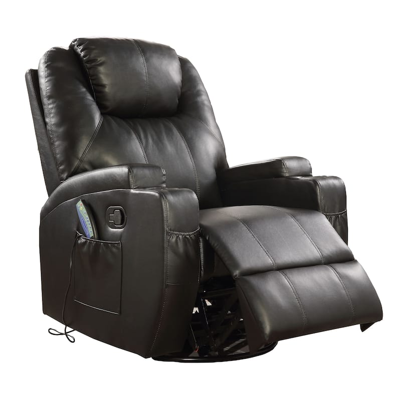 Worthington Black Rocker Recliner with Swivel Base