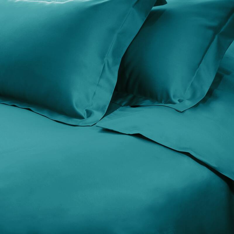Superior Egyptian Cotton 650 Thread Count Solid Duvet Cover Set - Caribbean - King - Cal King