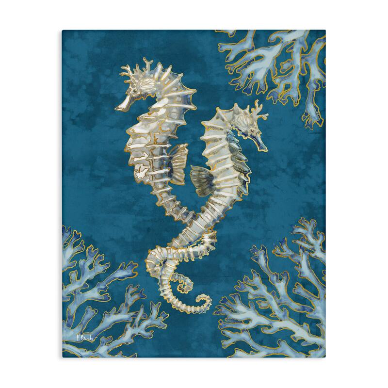 Stupell Intertwined Seahorses Playa Sealife Stretched Canvas Wall Art, Design by Paul Brent - 24 x 30