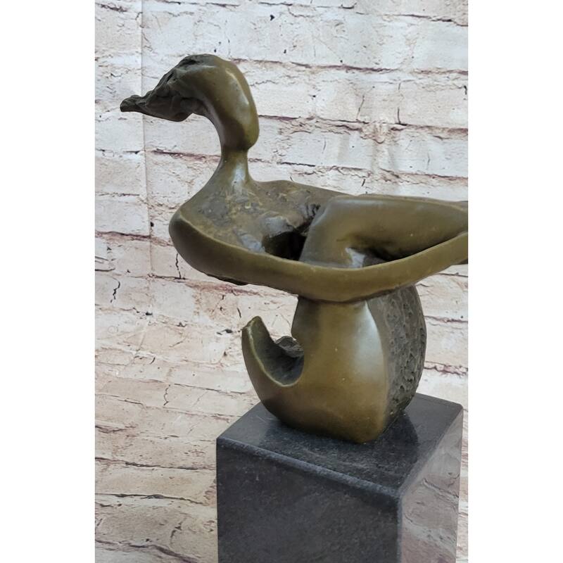 Abstract Bronze Sculpture Of Sitting Girl Yoga Plank Statue Figure 11.5 Inches X 12.5 Inches
