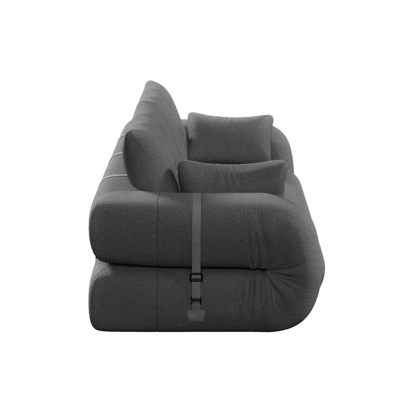 GDFStudio - Teddy Fabric 78.7" Multi-Functional Foldable Sofa Bed