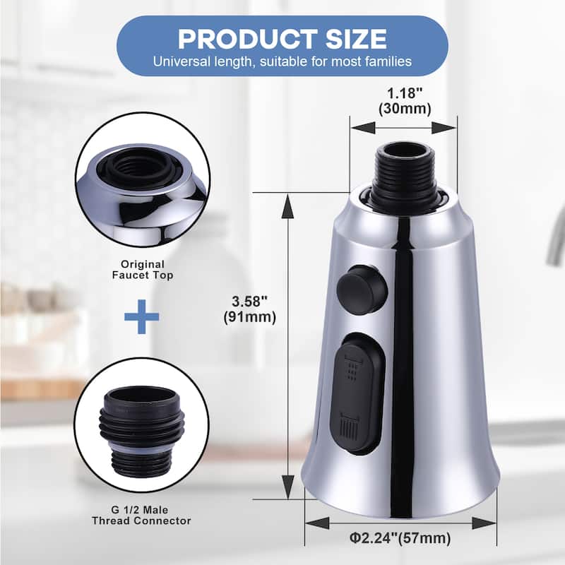 WOWOW Pull Down Kitchen Faucet Spray Head with 9 Adapters Kit