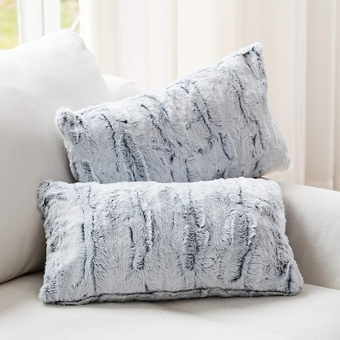 Cheer Collection Embossed Faux Fur Throw Pillows