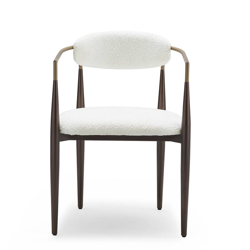 Modern Industrial Elmore Upholstered Dining Chairs (Set of 2) with Iron Frame by Christopher Knight Home