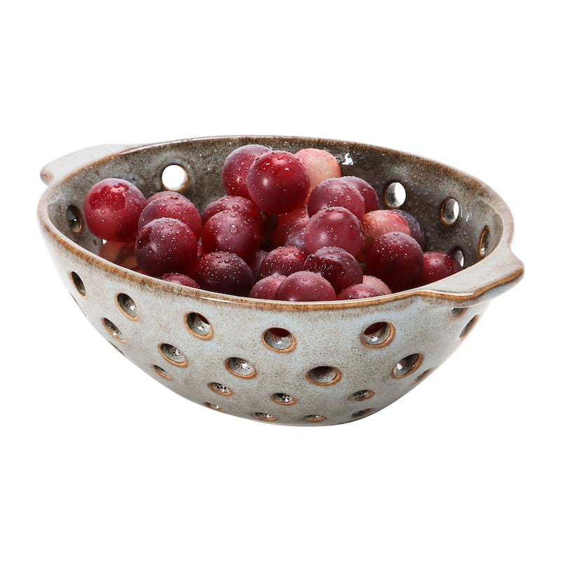 Stoneware Berry Bowl, Reactive Glaze, Brown (Each One Will Vary)