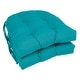 preview thumbnail 22 of 59, 16-inch U-Shaped Indoor Twill Chair Cushions (Set of 2, 4, or 6) - 16" x 16" Set of 2 - Aqua Blue