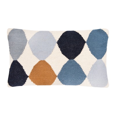 Woven Wool Blend Pattern Lumbar Pillow