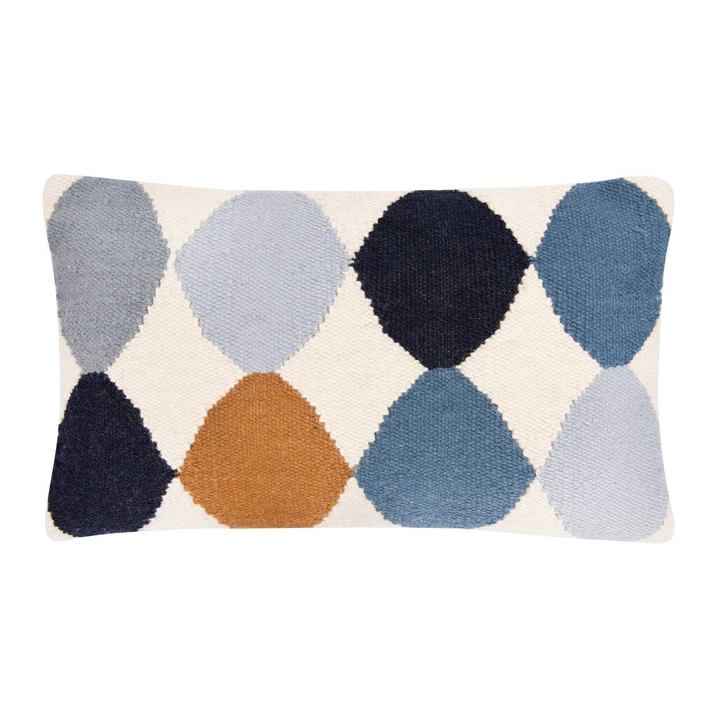 Woven Wool Blend Pattern Lumbar Pillow