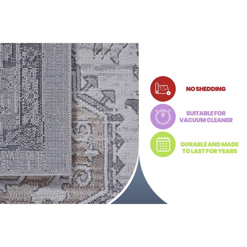 LOOM & LUXE Collection Oriental Non-Shedding Area Rug