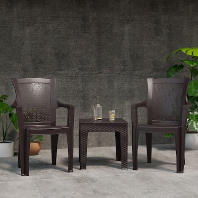 3-Piece Outdoor Bistro Set with Mira Chairs and Trillia Table