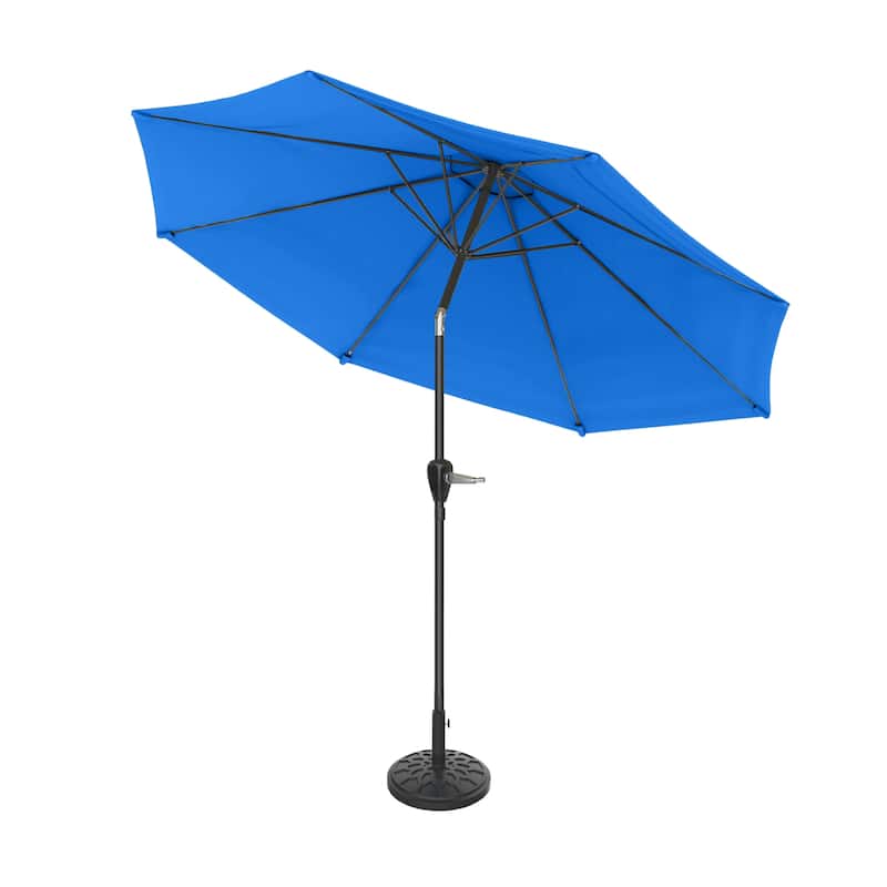 Patio Umbrella with Auto Tilt - 10FT Easy Crank Outdoor Umbrella by Pure Garden (Brilliant Blue)