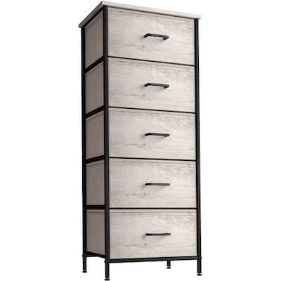 Dresser w/ 5 Drawers Furniture Tall Storage Organizer Unit for Bedroom
