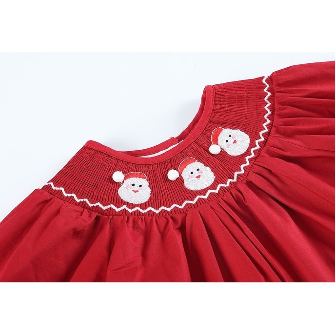 Lil Cactus Red Santa Smocked Playsuit