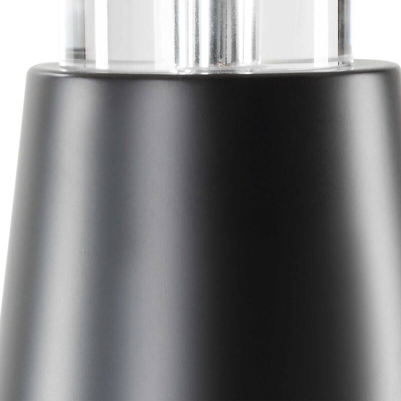 Gek Table Lamp, Off White Linen Shade, Black Tapered Base, 28 Inch