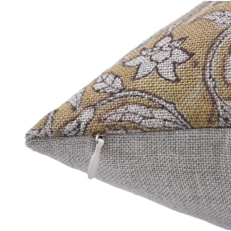 Linen Outdoor Sofa Block print pillow Cover - Merakhi