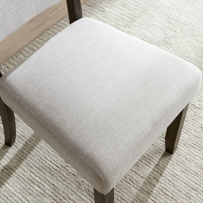 Leick Home Upholstered Back Dining Chair with Wood Base Set of 2