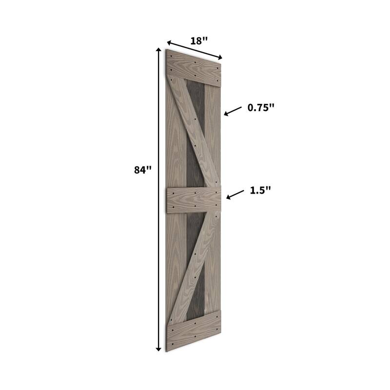 Coast Sequoia 30in./36in./48in./60in./72in. x 84in. Embossing Pine Wood Bi-Fold Barn Door With Sliding Hardware Kit