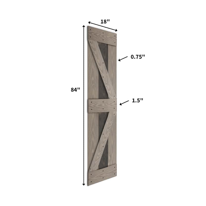 Coast Sequoia 30in./36in./48in./60in./72in. x 84in. Embossing Pine Wood Bi-Fold Barn Door With Sliding Hardware Kit