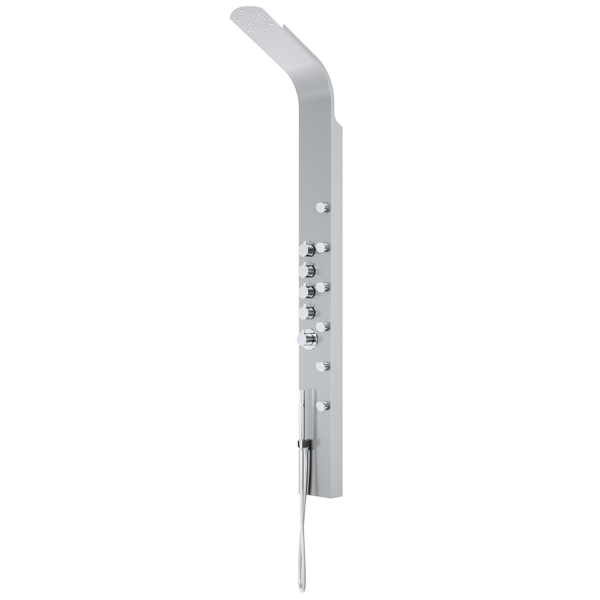VIGO Brielle 71" H x 6" W 6-Jet Shower Panel with Fixed Rainhead in Stainless Steel