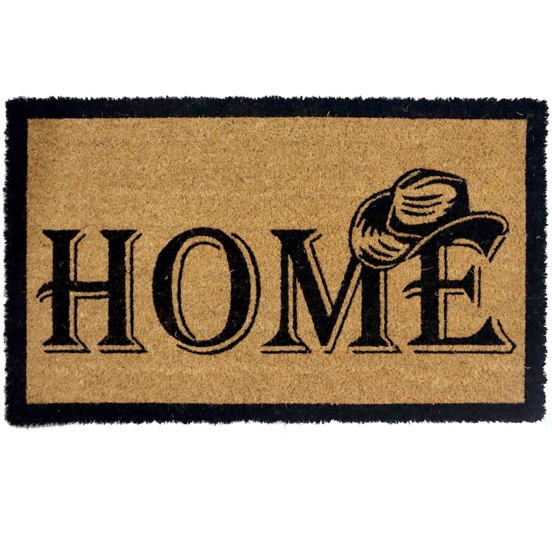 Gardenised Heavy Duty Coco Coir Doormat Non Slip PVC Baking Embossed Welcome Design Natural Coconut Fiber Floor Mat 18x30" - Hatted Home