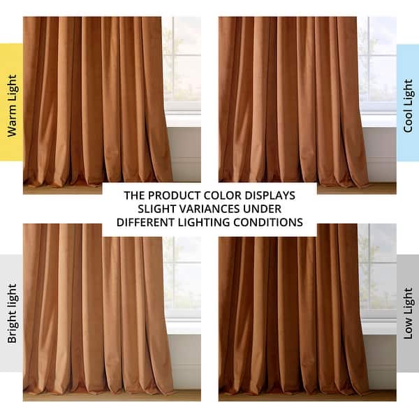 dimension image slide 5 of 10, Exclusive Fabrics Signature Blackout Velvet Curtain (1 Panel)