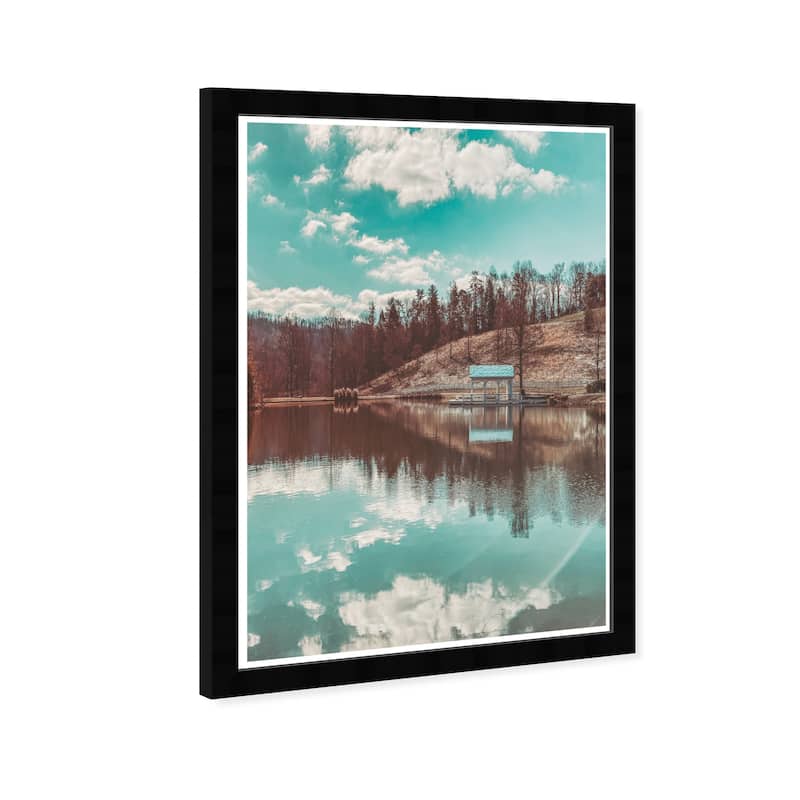 Wynwood Studio Prints Floral and Botanical Lake Blackberry Farm Blue and Modern & Contemporary Wall Art Canvas Print