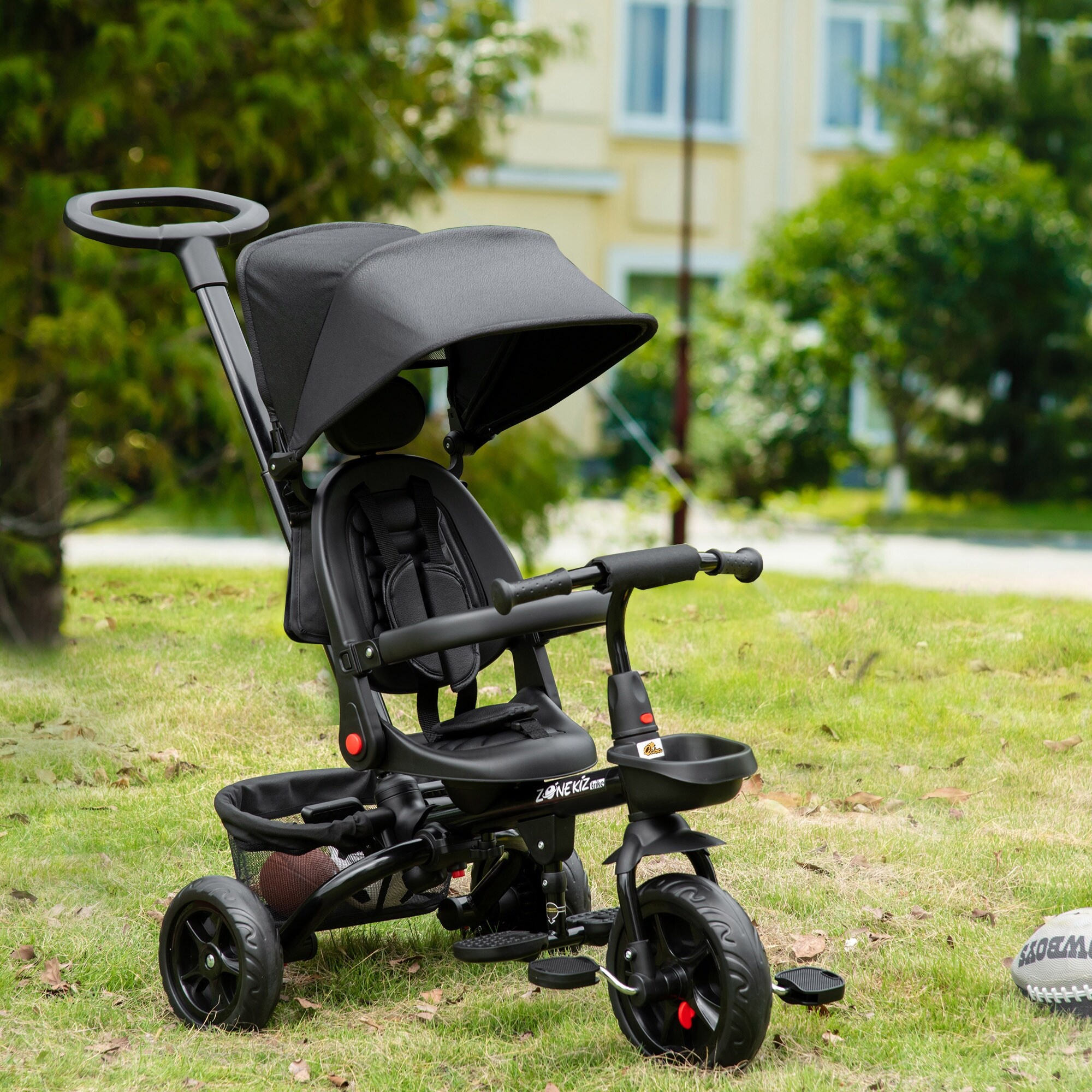 14-in-1 Kids Tricycle with Adjustable Parent Handle, Safety