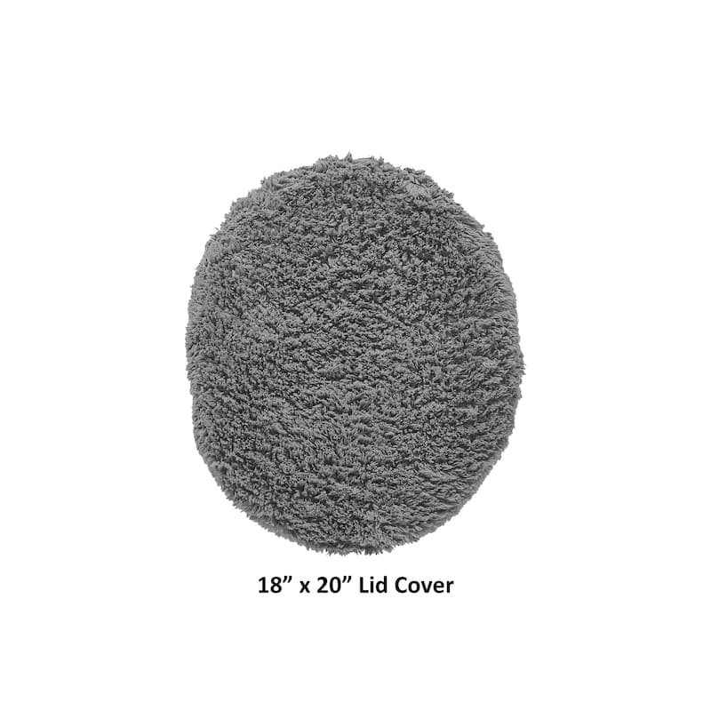 Better Trends 18 x 20 Toilet Lid Cover 100% Cotton Tufted Water Absorbent Machine Washable Lux Collection