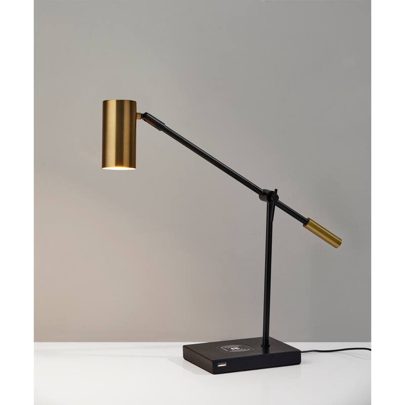 Adesso Collette LED Desk Lamp with Adesso Charge Wireless Charging Pad