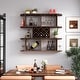 preview thumbnail 1 of 14, 47.24" Rustic Large Wall Mounted with Wine Glass Holder Walnut