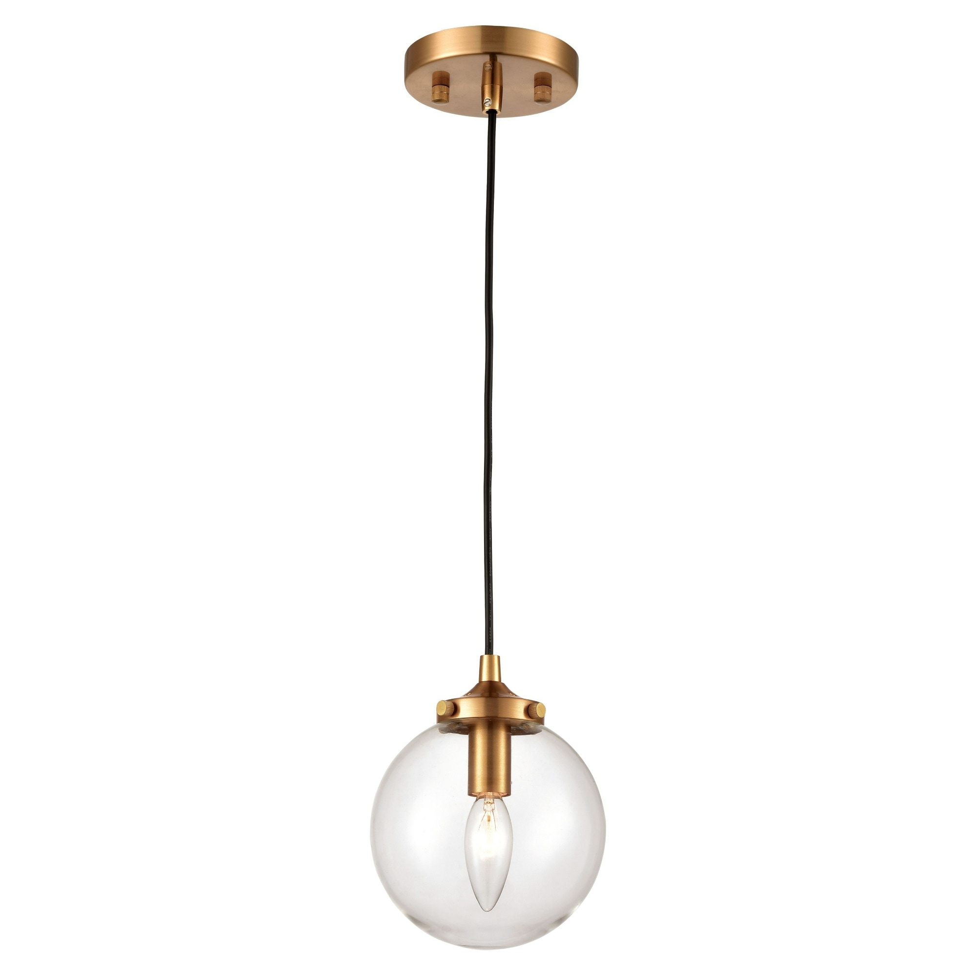 1-Light Hanging Mini Ceiling Pendant Light - 8" - Antique Gold
