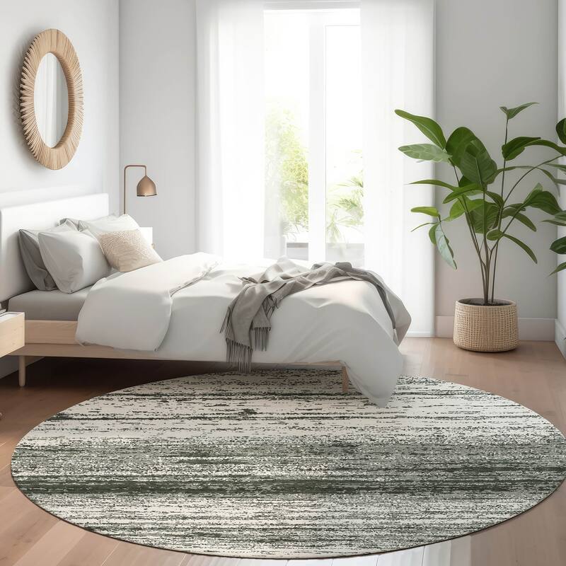 Premium Washable Super Soft Ombre Pixels Mayfield Rug - Black - 8' x 8'