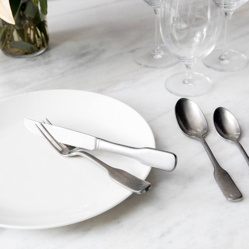 Fortessa Ashton 18/10 Stainless Steel, 5PC Flatware Set (Service for 1), Silver