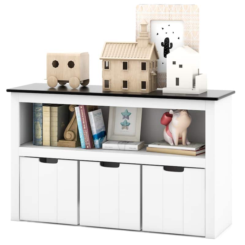 Kids Toy Storage Organizer with Blackboard Top-3-Drawer - 40" x 13" x 24.5"