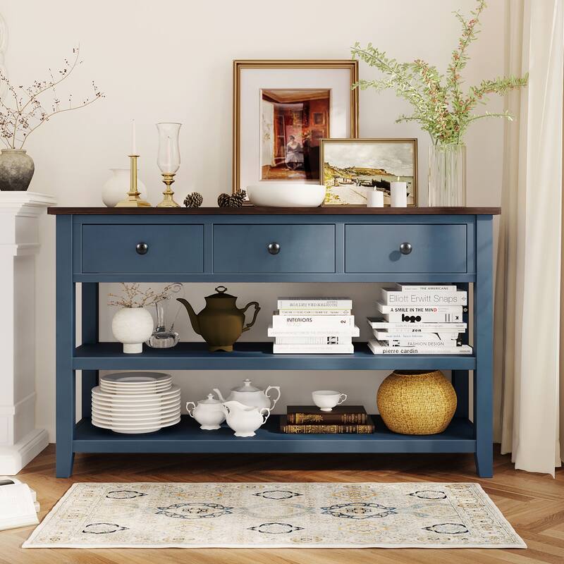 Console Table with Two Open Shelves