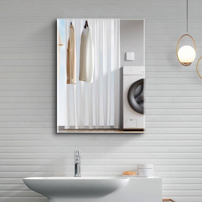 Alvana Aluminum Bathroom Medicine Cabinet with Single Door Mirror, Recessed or Wall-mounted - 20'' x 26''