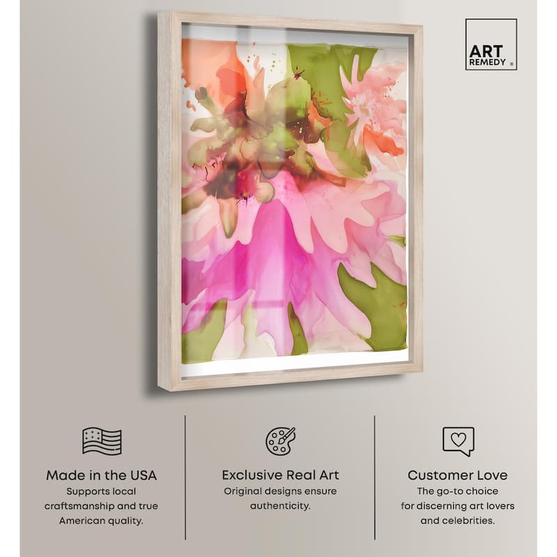 Vibrant Fluidity Floral I Shadowbox by Art Remedy