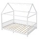 preview thumbnail 15 of 14, Full Size Wood House Bed Platform Bed with Guardrail and LED,Kids Bed Design