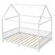 preview thumbnail 15 of 14, Retro Style Full Size House Bed with Guardrail & LED