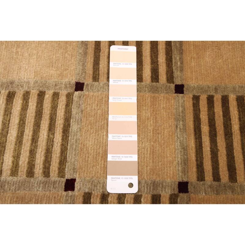 ECARPETGALLERY Hand-knotted Opulence Tan Wool Rug - 2'6 x 9'6