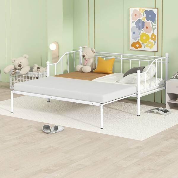 Twin Daybed with Trundle and Slat Support (No Box Spring Needed) Bed
