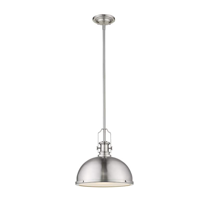 Bellevue Agnes 13" Wide Pendant - Matte Black / Brushed Nickel